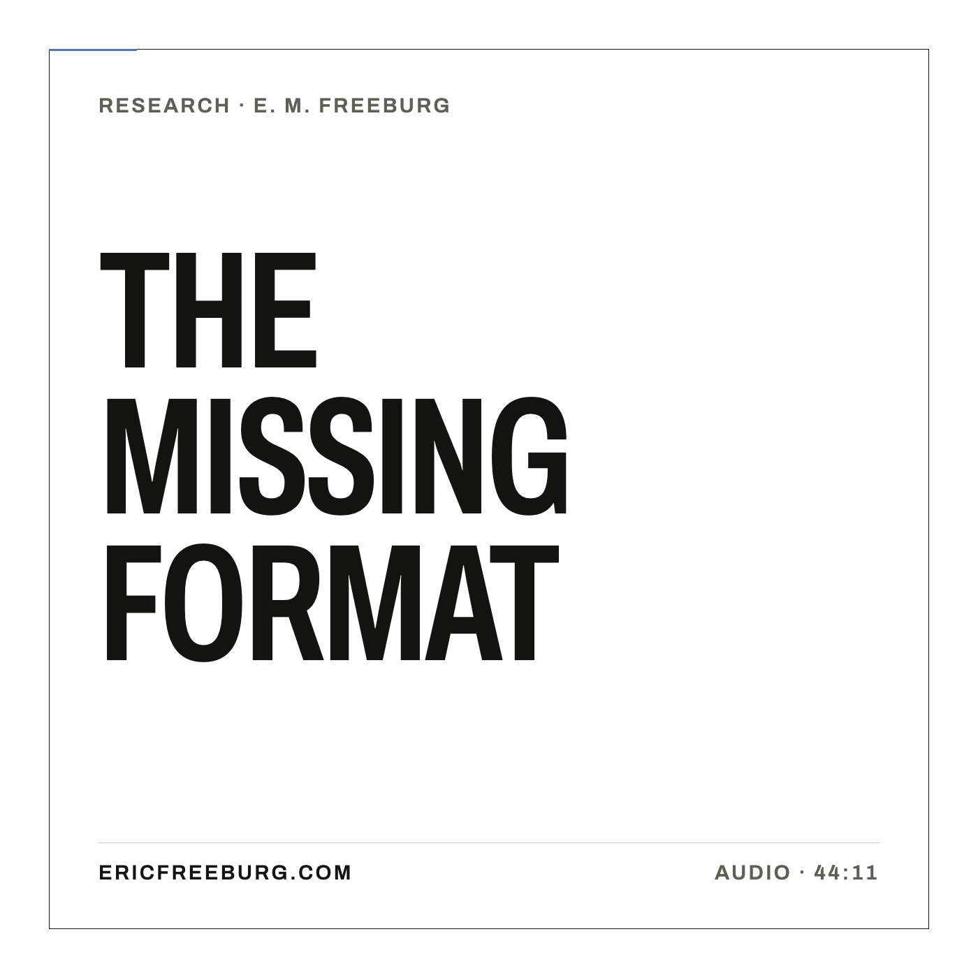 The Missing Format episode artwork