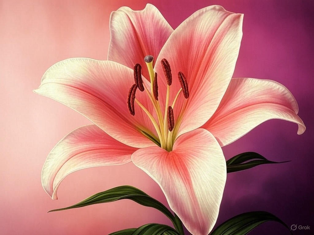Lily in full bloom, petals thrown open, opening the essay
